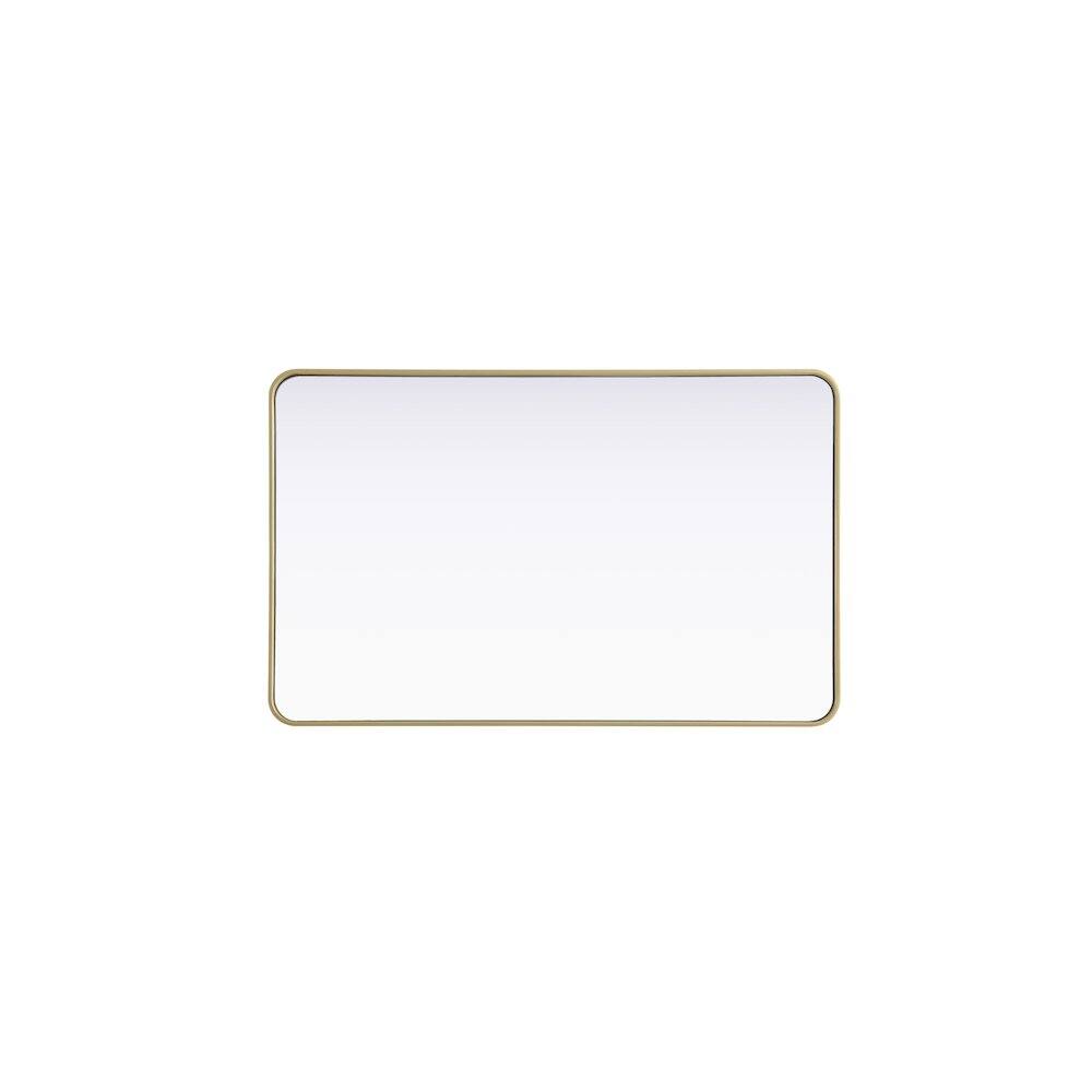 Alt View 4. Elegant Decor - Contour Metal Rectangle Mirror 30x48 in Brass - Brass.