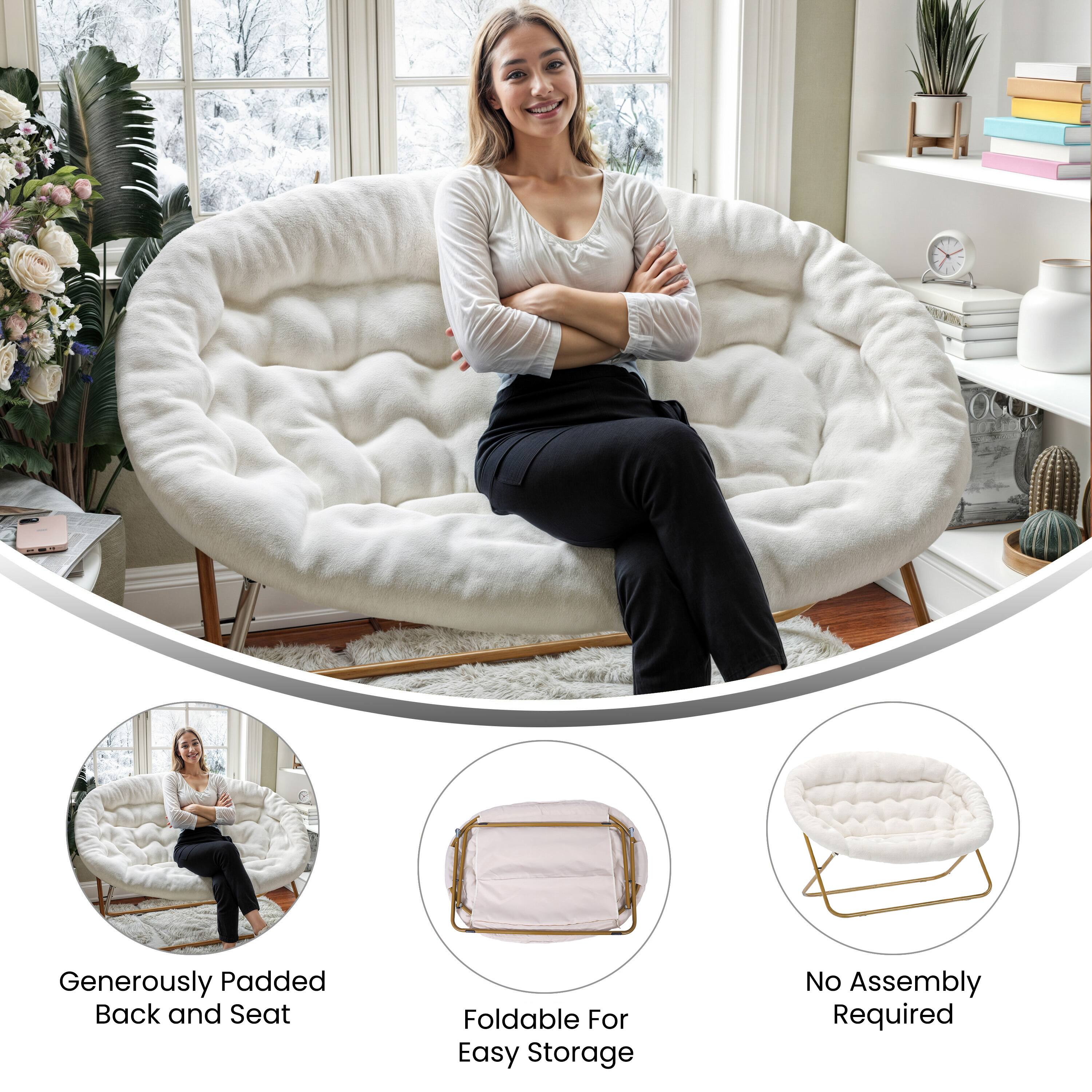 - Generously Padded Back and Seat
- Foldable For Easy Storage
- No Assembly Required