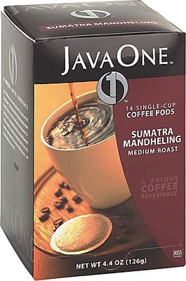 Distant Lands Coffee - JavaOne Sumatra Mandheling Coffee Pods, Medium Roast, 13/Box