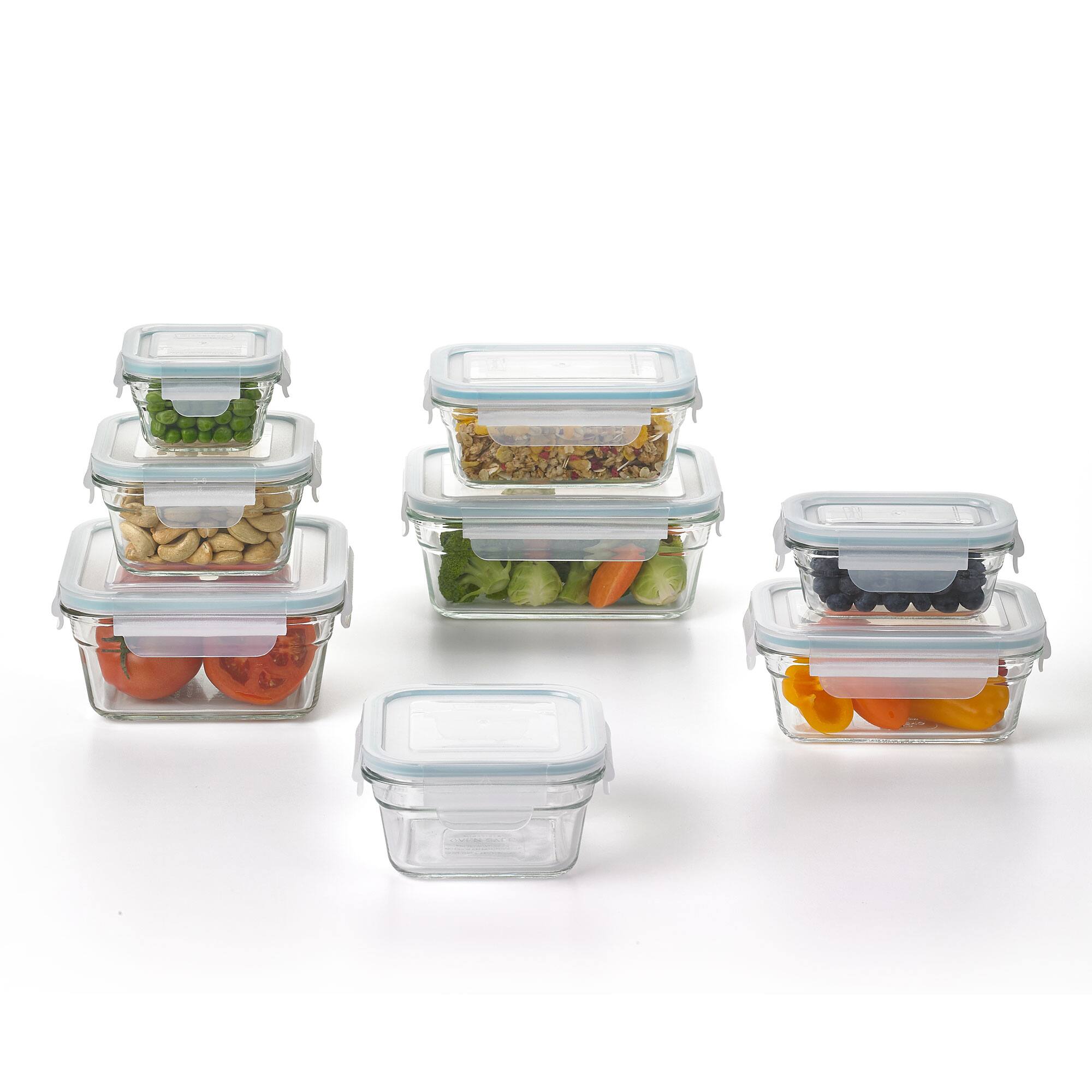 Alt View 1. Glasslock - Glasslock Tempered Glass Food Storage Containers with Locking Lids, 16 Piece Set - Clear.
