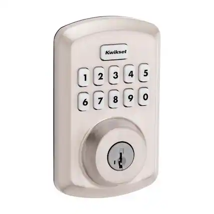 Front. Kwikset - Kwikset SmartCode Satin Nickel Zinc Electronic Deadbolt.