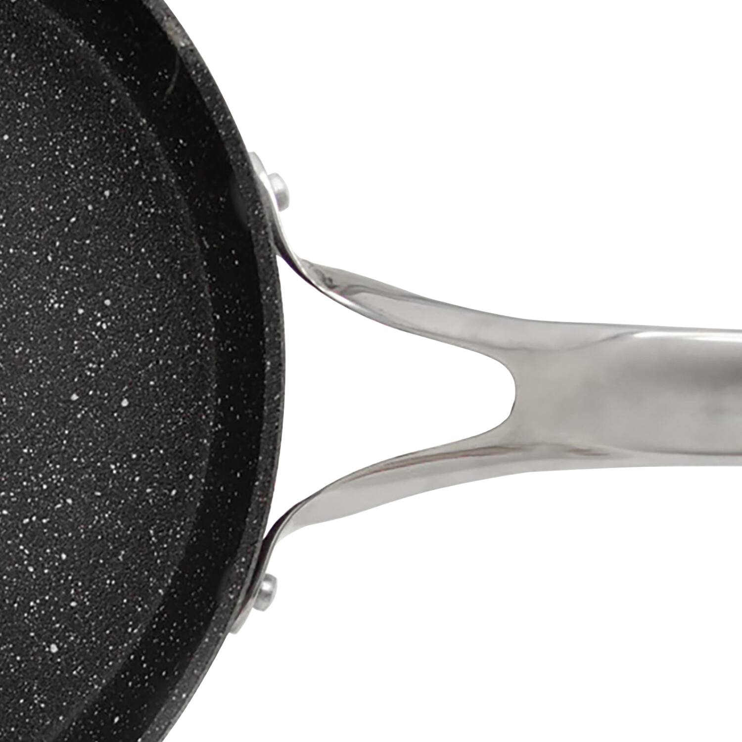 Left. THE ROCK by Starfrit - Fry Pan 8" Stainless Steel Handle - Black.