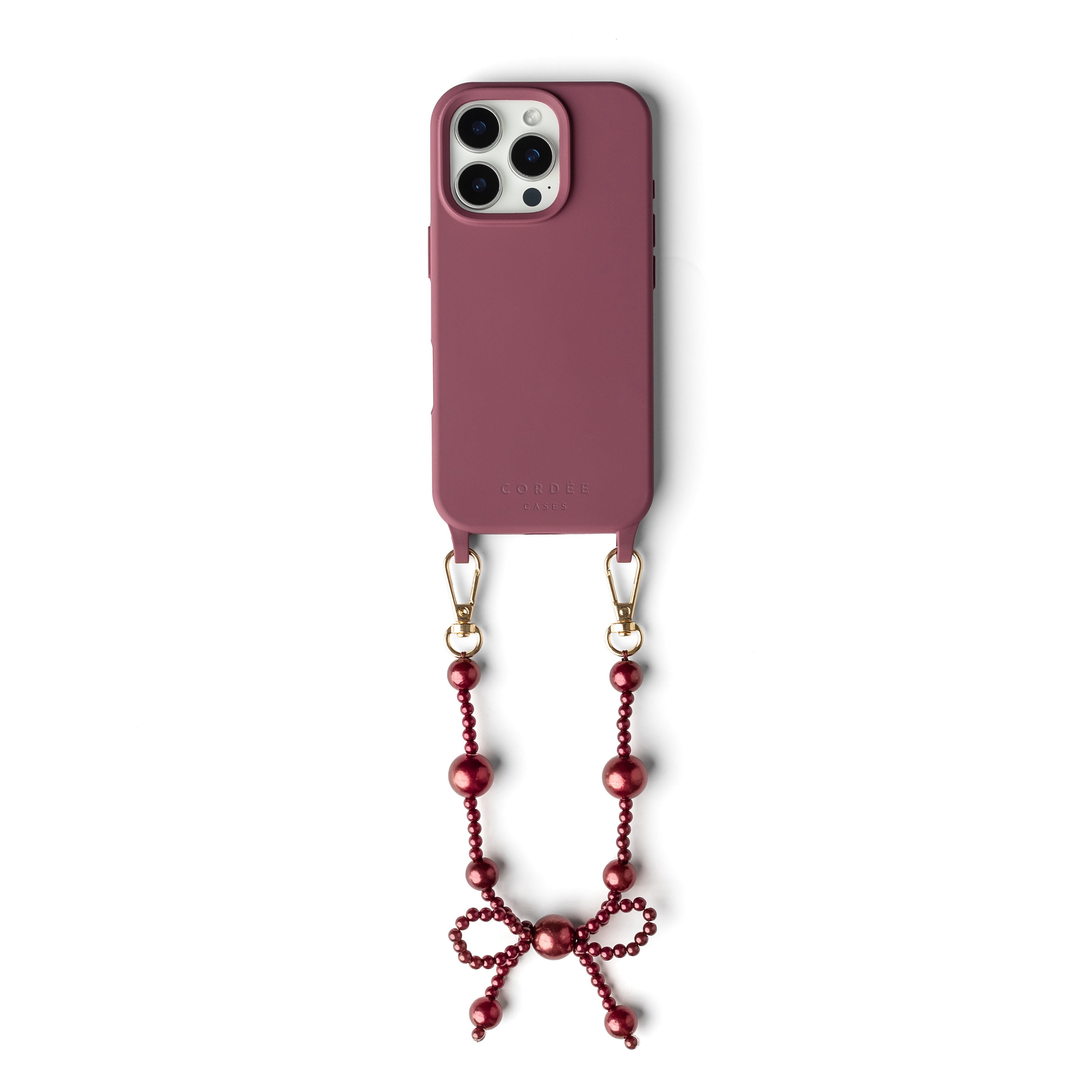 Cordée Cases - Bow Phone Wristlet Set - Burgundy
