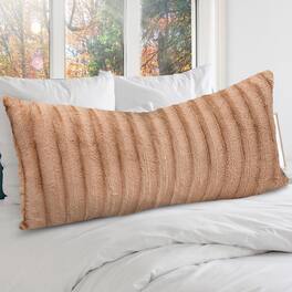 Cheer Collection - Faux Fur Long Decorative Body Pillow 18x40 - Sand