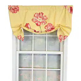 RLF Home - 100% Cotton La Tulipe Butterfly With Poly/Cotton lining Rod Pocket Valance 50" x 17" - Yellow