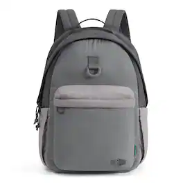 Bagsmart - Crush 18L Backpack, Featherlight Eco Nylon Daypack with Padded 14" Laptop Compartment for Commute, Gym & Travel - Zinc