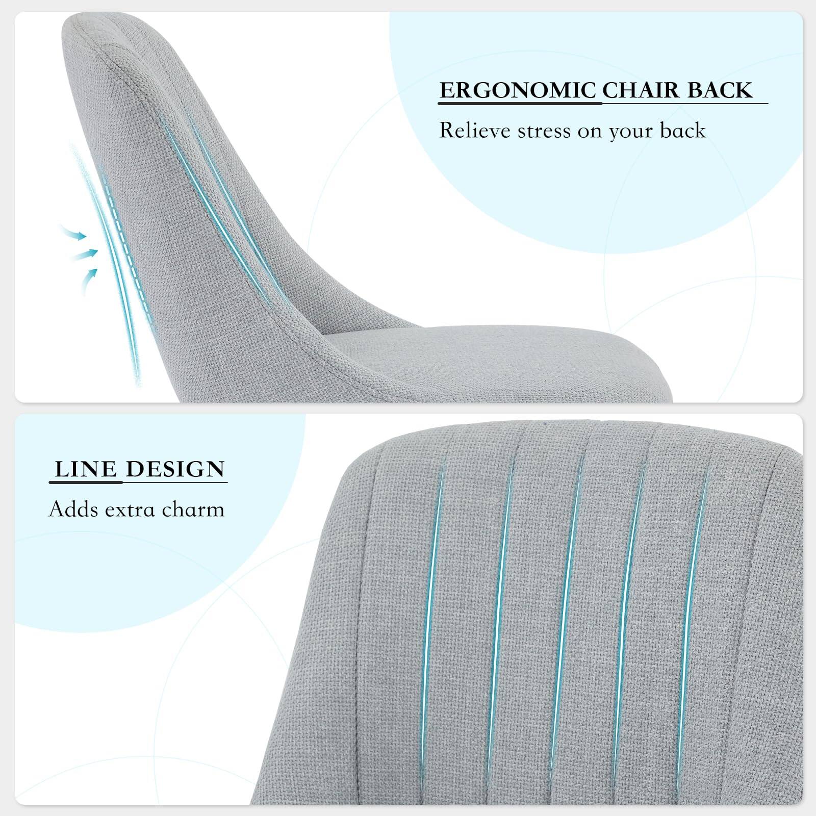 ERGONOMIC CHAIR BACK  
Relieve stress on your back  

LINE DESIGN  
Adds extra charm