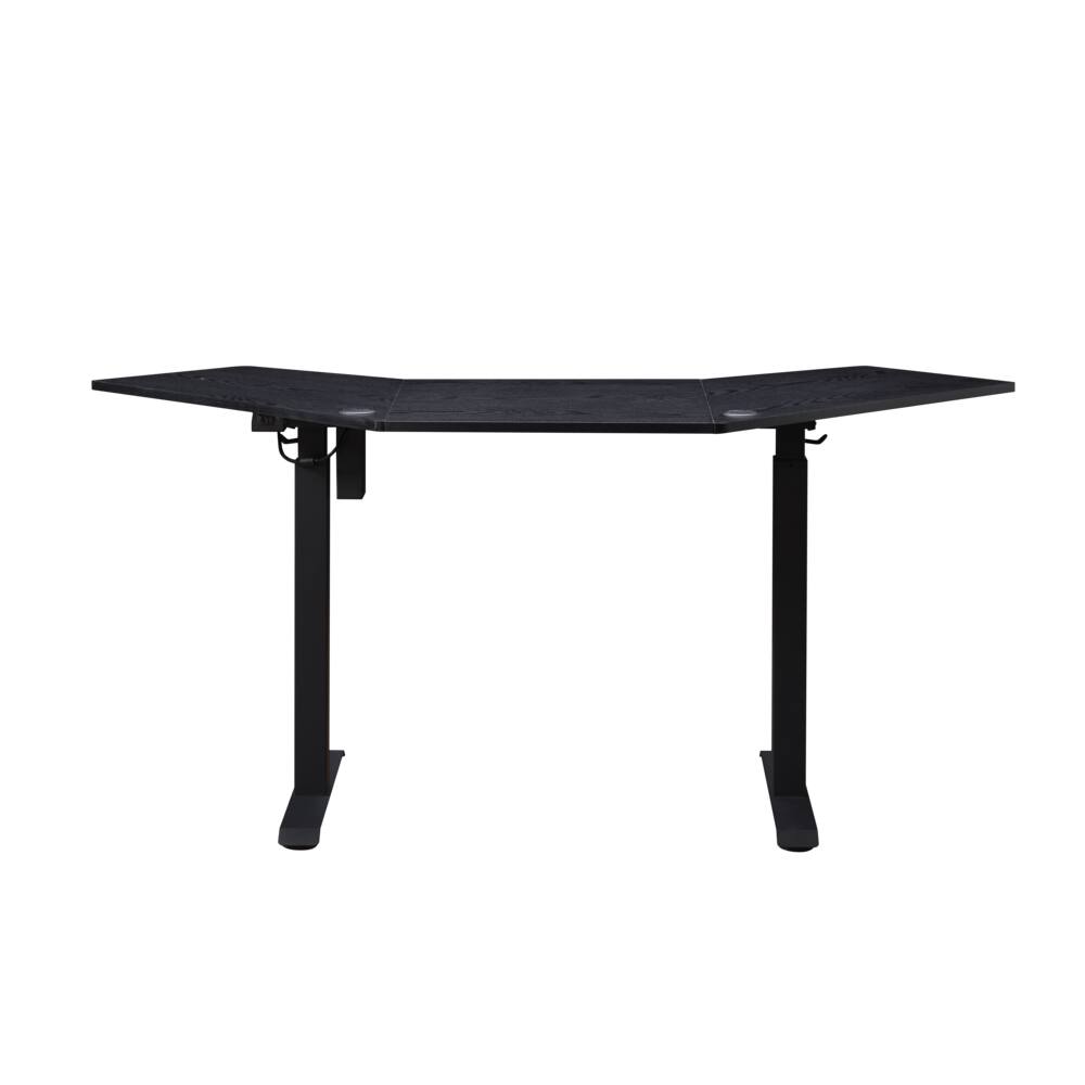 Left. KOWO - K314 Corner Electric Height Adjustable Standing Desk - Black.