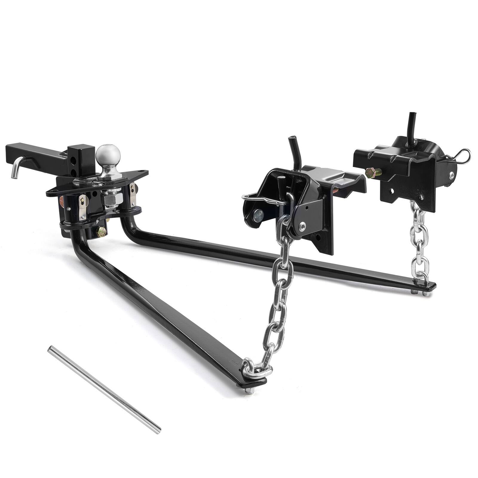 Front. VEVOR - Weight Distribution Hitch, 10000lbs Max Towing & 1000lbs Max Tongue, Weight Distributing Hitches Kit Includes 2 in Shank - Black.