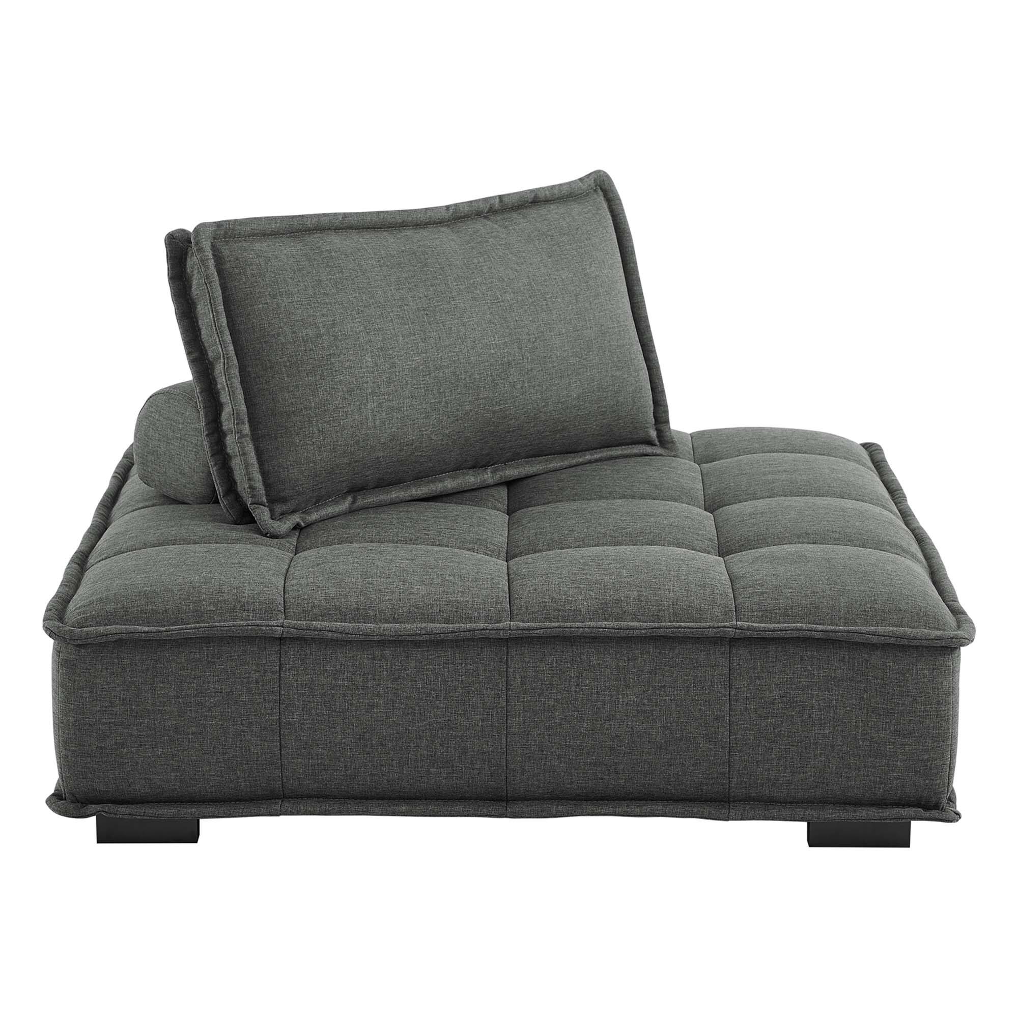 Alt View 2. Modway - Saunter Tufted Fabric Armless Chair by Modway - Gray.