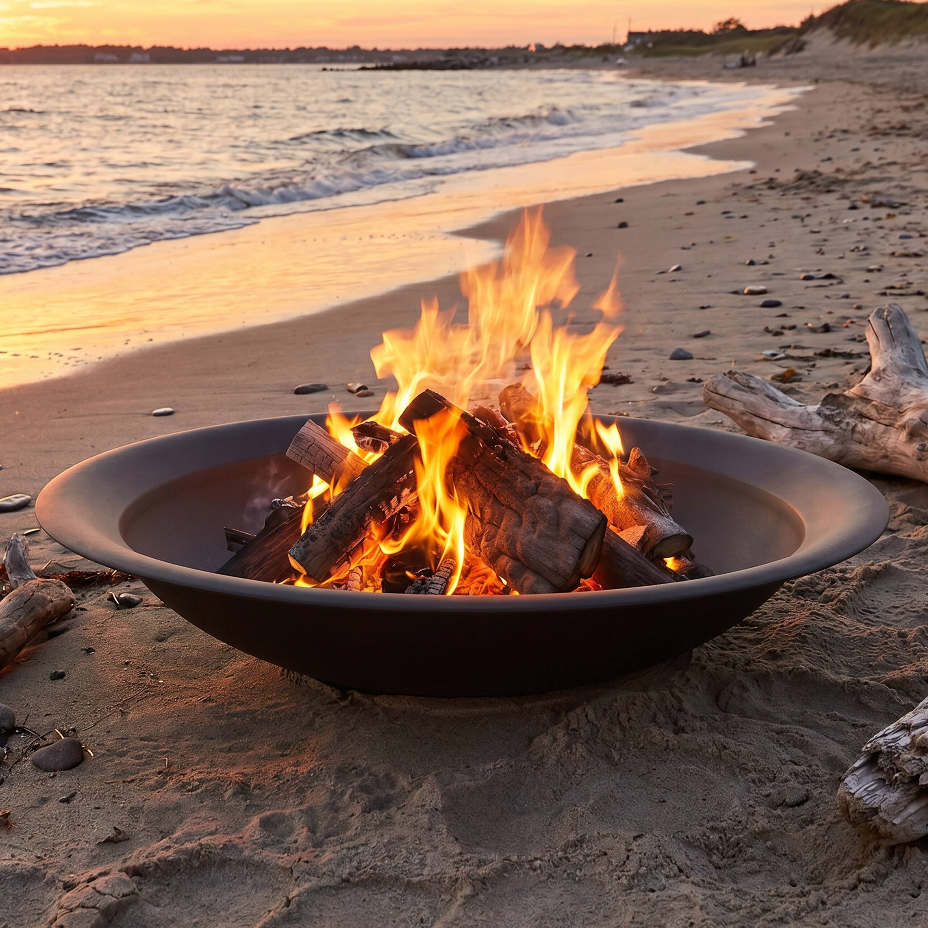 Alt View 1. Sunnydaze - 26 in Classic Elegance Steel Replacement Fire Pit Bowl - Black.