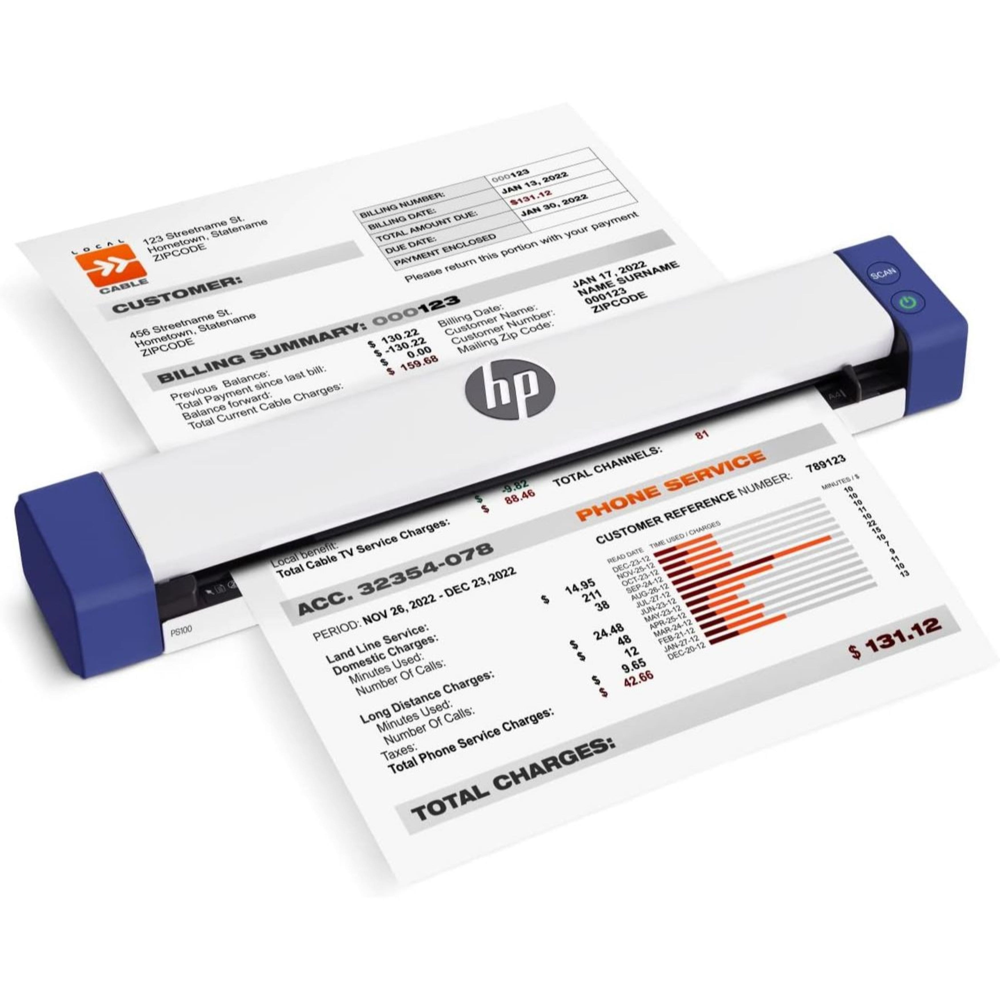 HP - USB Document Scanner & Photo Scanner for 1-Sided Sheetfed Digital Scanning - White