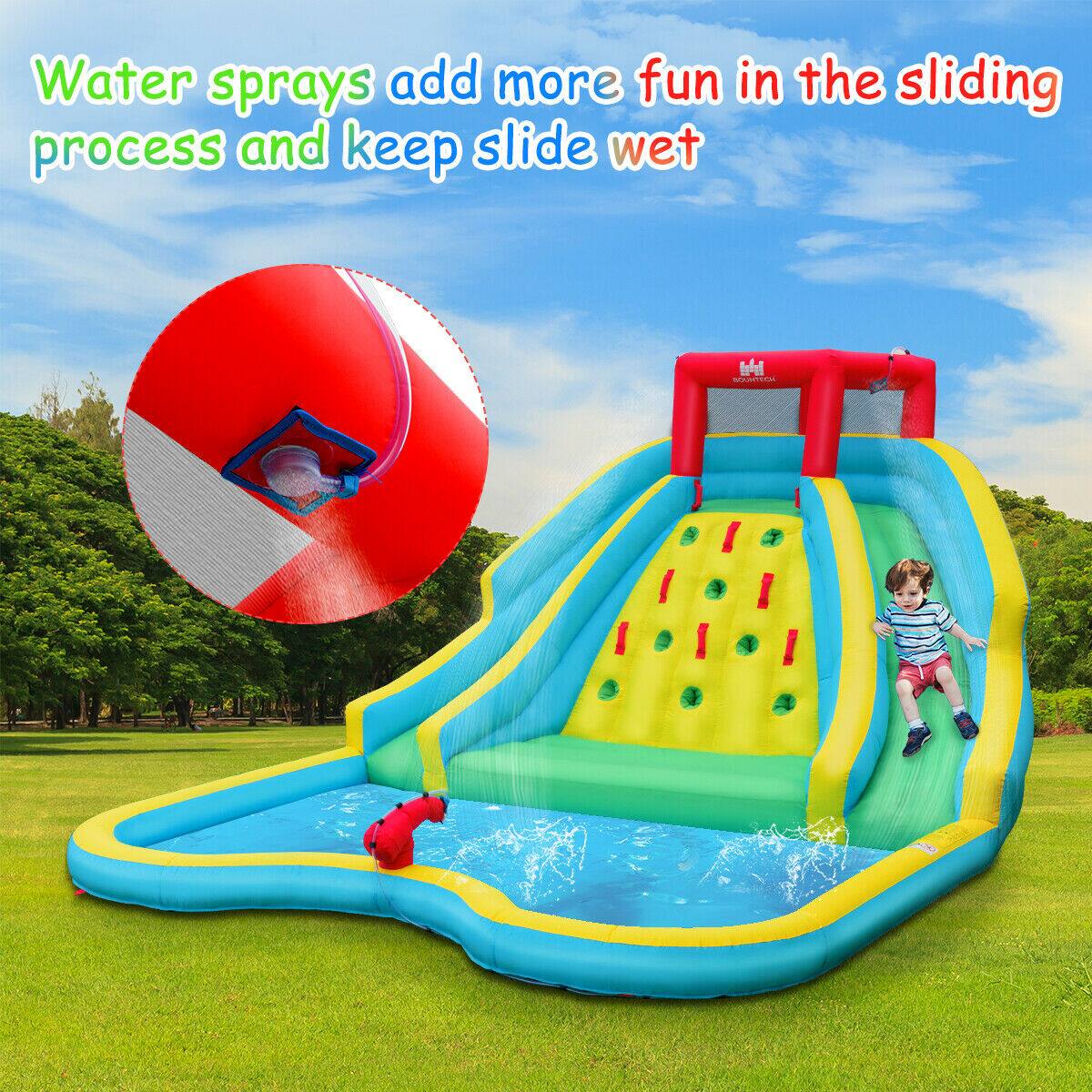 Water sprays add more fun in the sliding process and keep slide wet