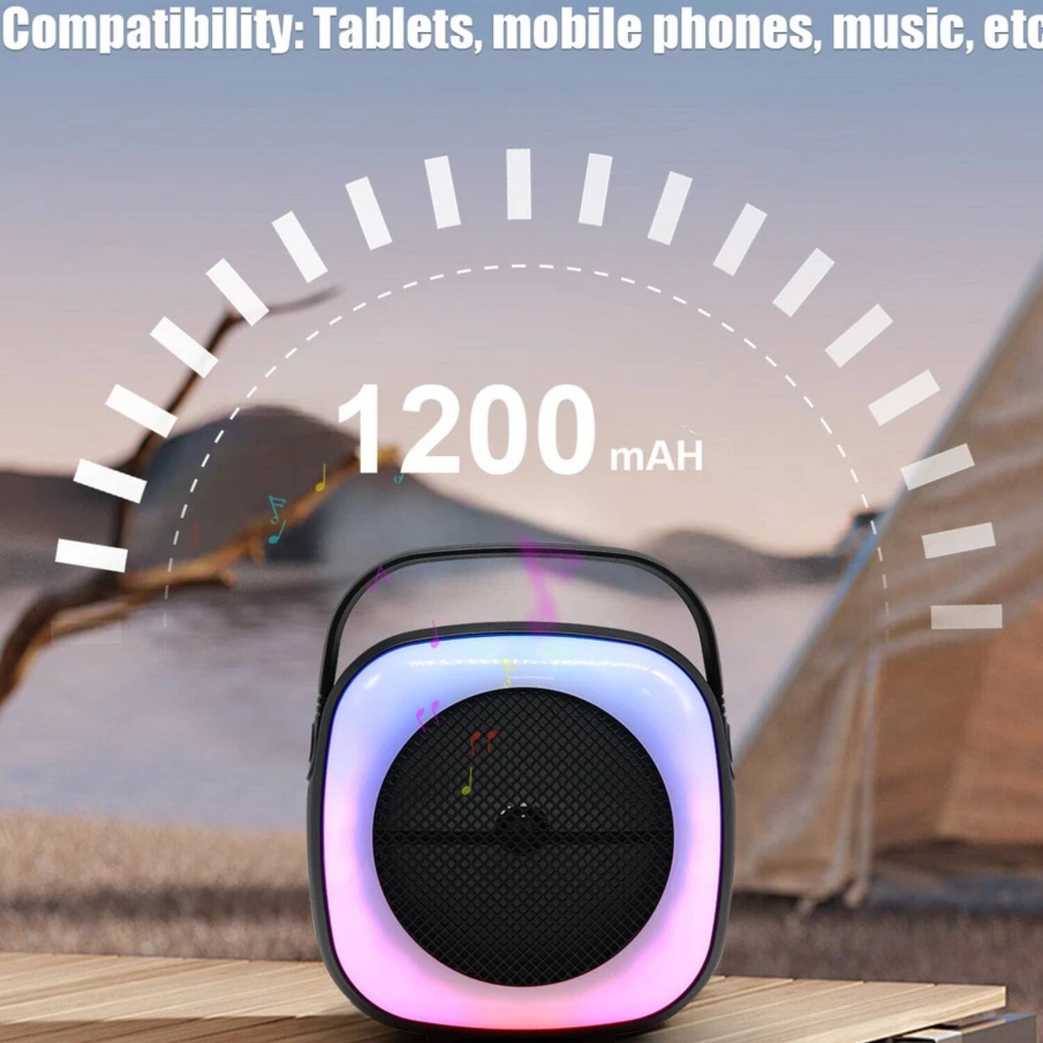 Compatibility: Tablets, mobile phones, music, etc.  
1200 mAH