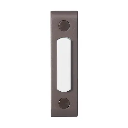 Front. HEATH ZENITH - Heath Zenith Oil Rubbed Bronze Brown Metal Wired Pushbutton Doorbell.