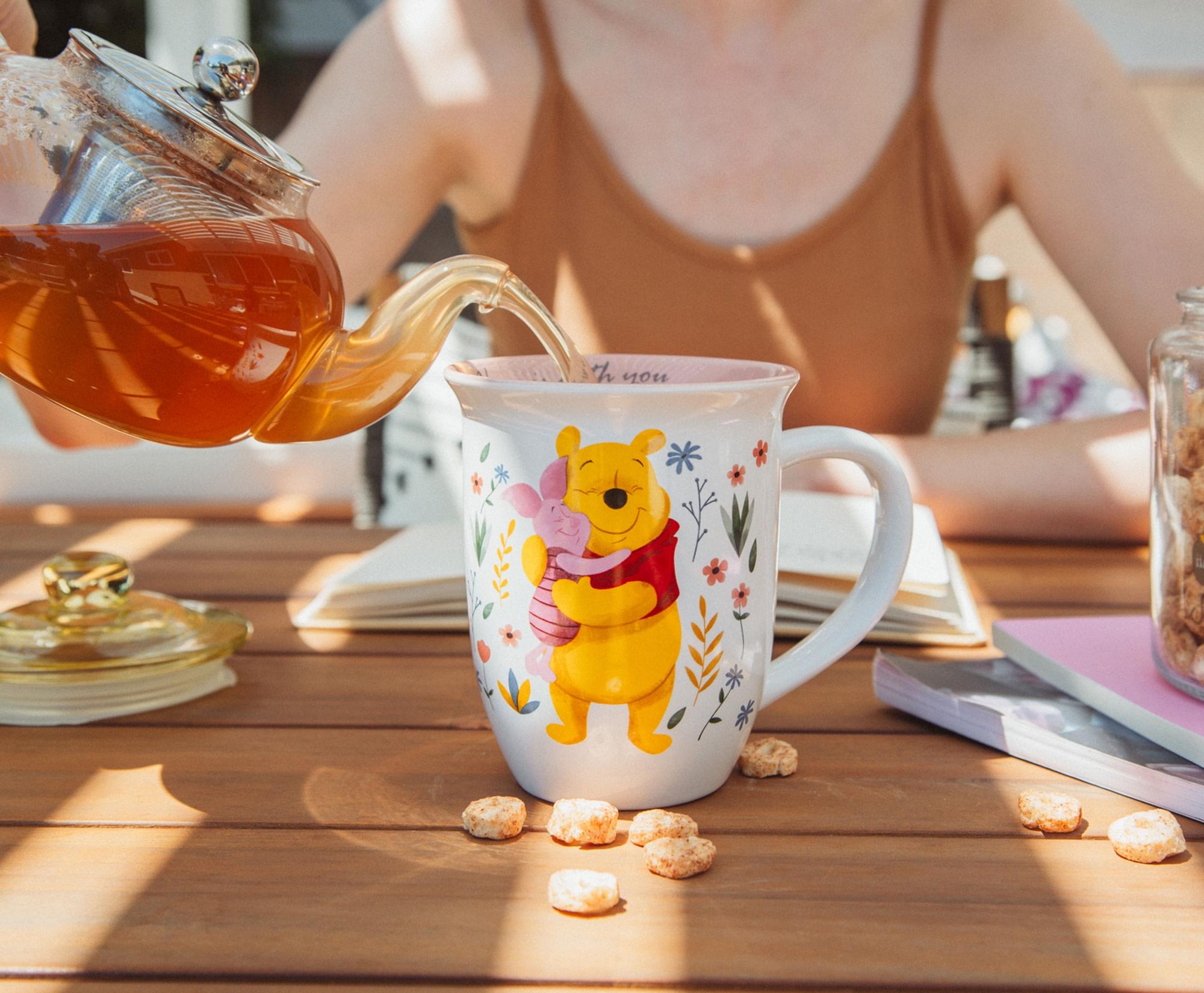 Alt View 2. Disney - Disney Winnie the Pooh and Piglet "Home Is With You" Wide Rim Ceramic Mug - White.