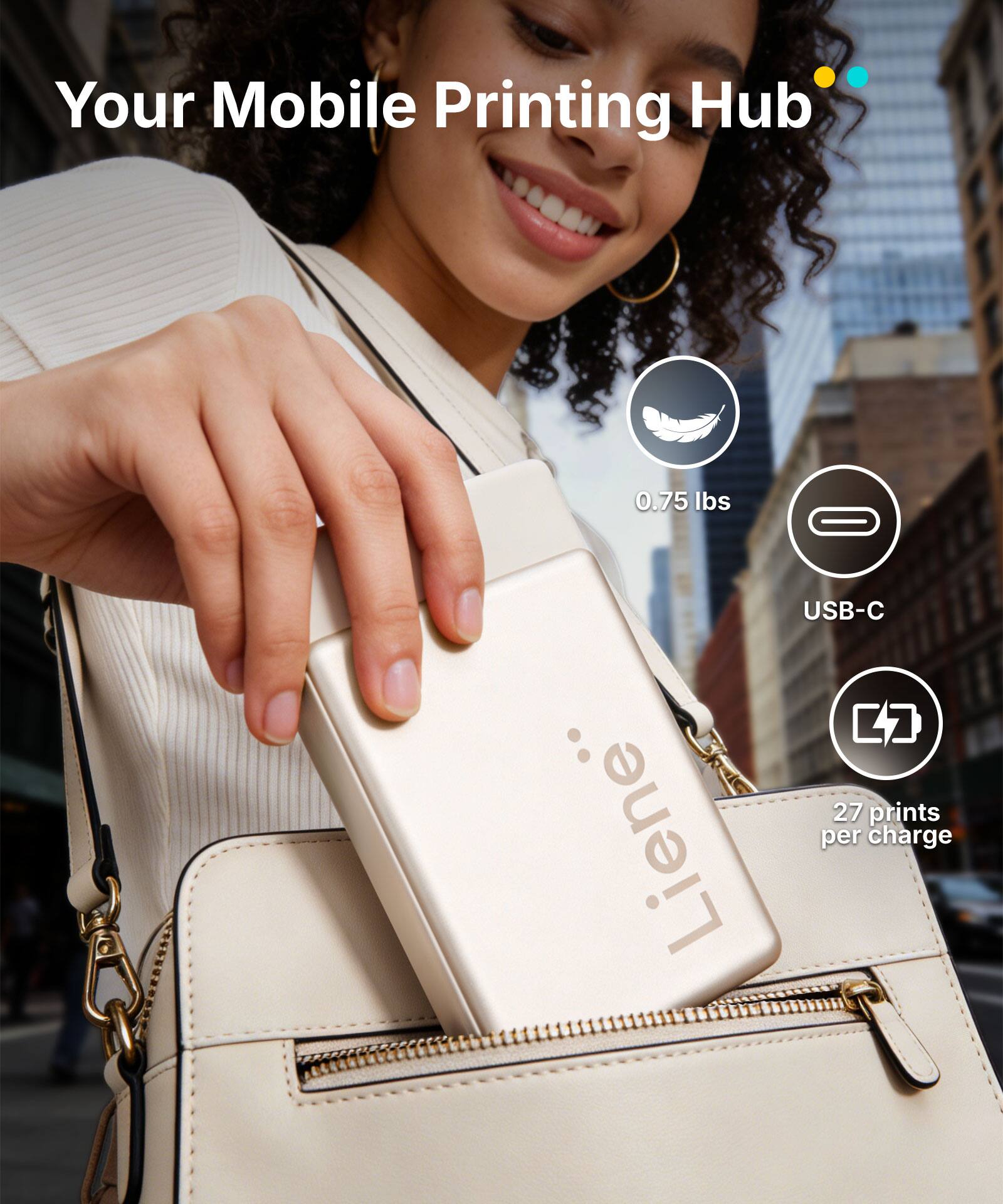 Your Mobile Printing Hub

0.75 lbs
USB-C
27 prints per charge