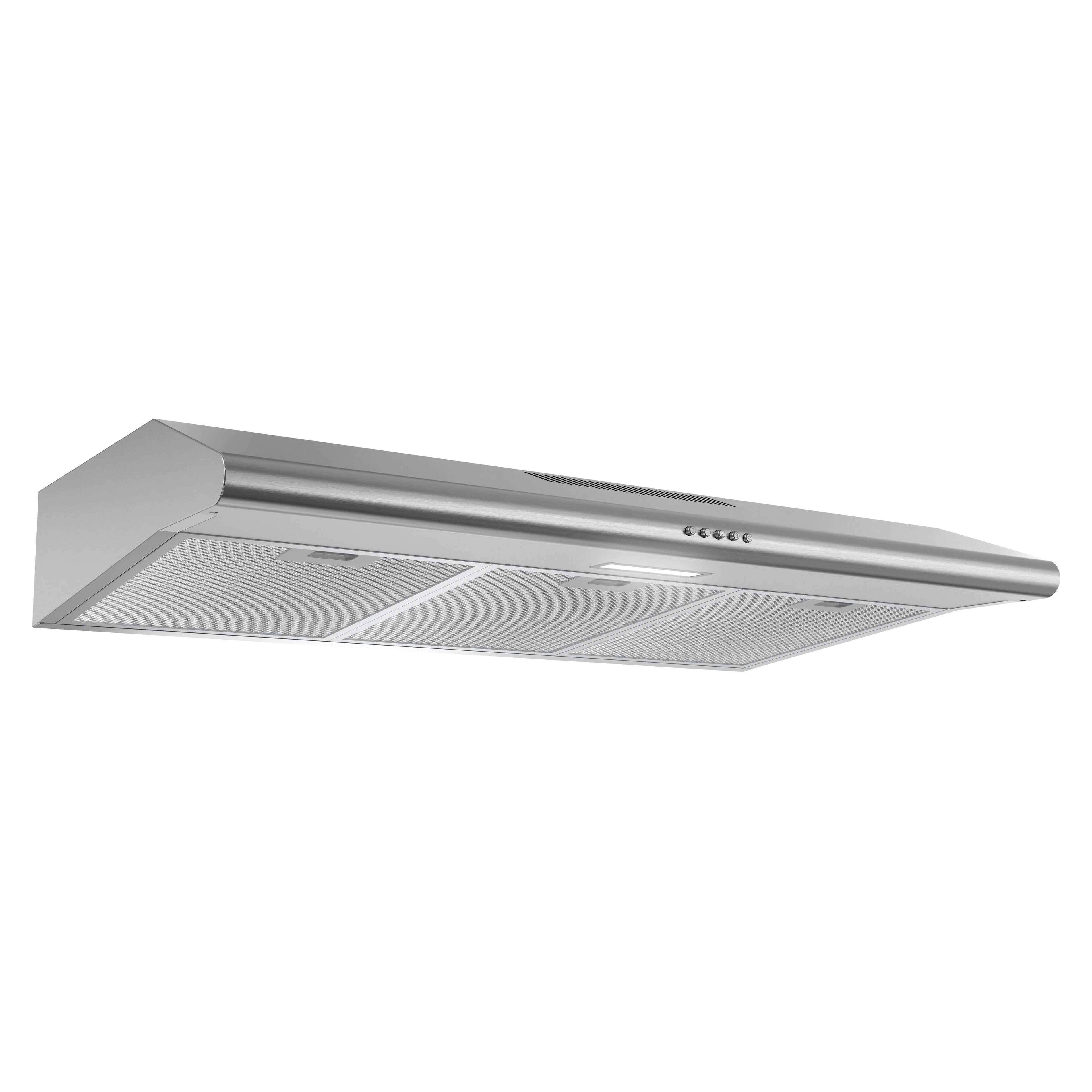 Alt View 1. Streamline - 36 in. Chieti Ducted Undermount 80 CFM Range Hood, Mesh Filters, Push Button Control, LED Light - Brushed Stainless Steel.