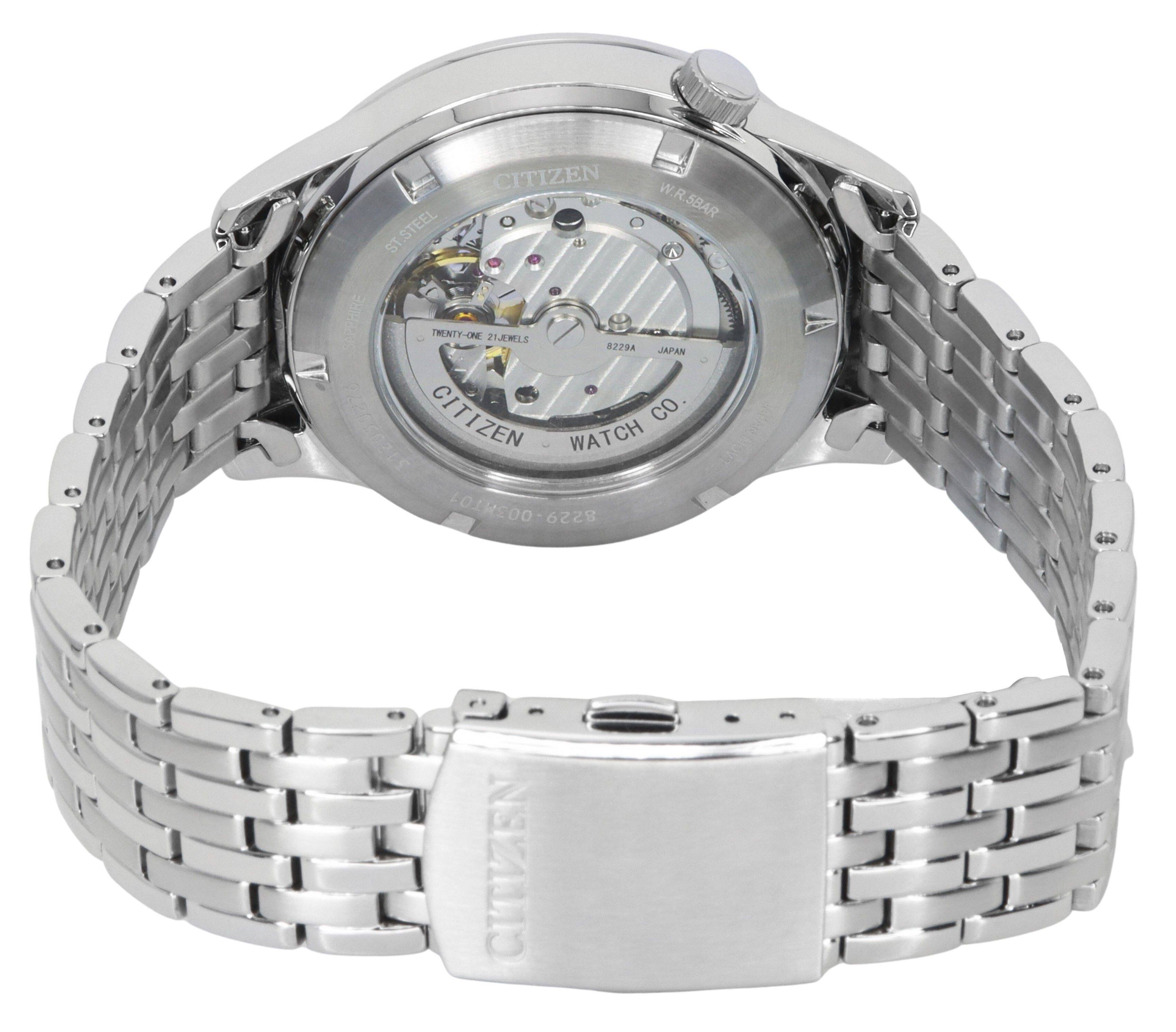 CITIZEN W.R. 5BAR ST.STEEL ST SAPPHIRE TRENTY-ONE 21JEWELS 8229A JAPAN 050278 CITIZEN  
PLROCOZIS 215 WATCH 1010500 8229 CITIZEN