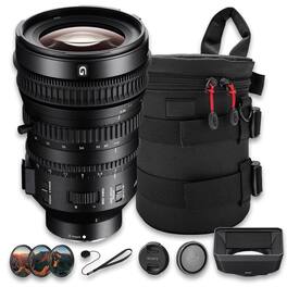 Bundle - Sony - E PZ 18-110mm f/4 G OSS Lens (SELP18110G) + Filter Kit + Case + Cap Keeper - Black
