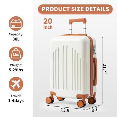 PRODUCT SIZE DETAILS

20 inch

Capacity: 38L

Weight: 5.29lbs

Travel: 1-4 days

Dimensions: 21.7" x 13.8" x 8.7"