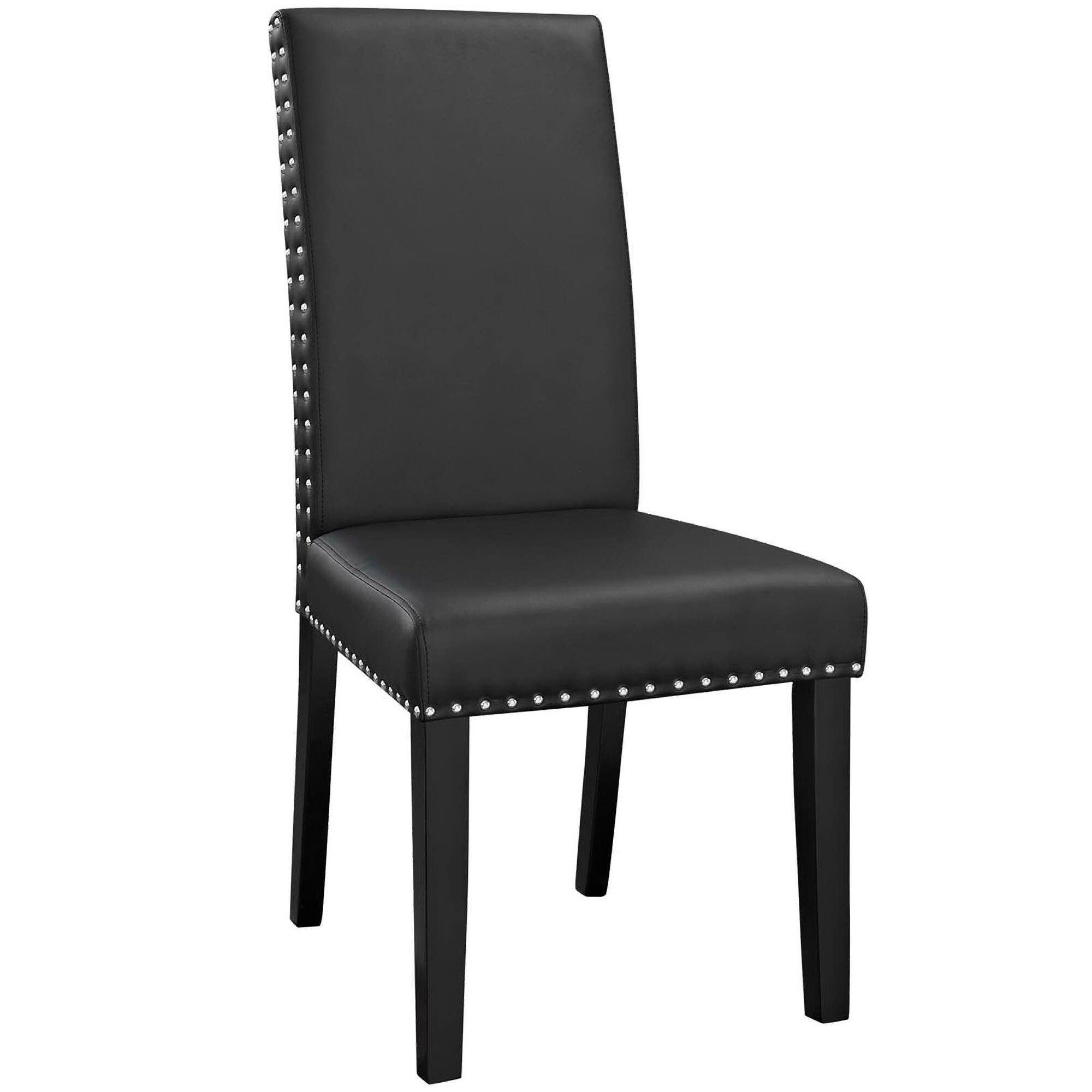 Angle. Modway - Parcel Vinyl Dining Side Chair Set of 2 by Modway - Black.