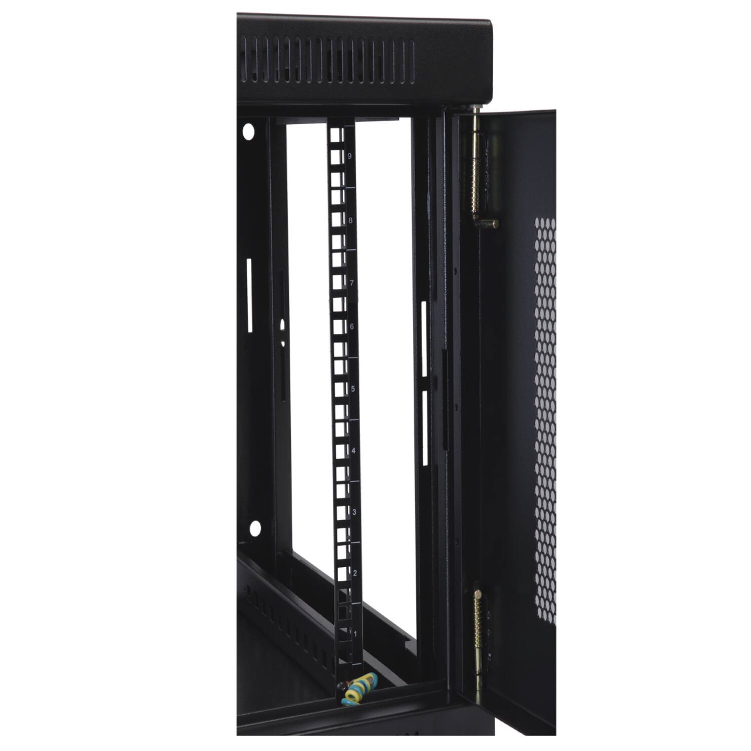 Angle. Tripp Lite - SmartRack 9U Low-Profile Switch-Depth Wall-Mount Mini Rack Enclosure Cabinet SRW9U - Black.
