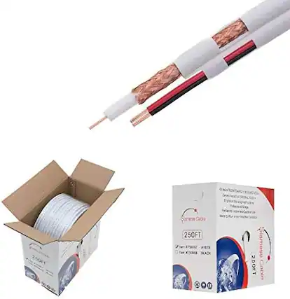 Cable Seres 250 Siamese Cables 250FT 1an #758047 WHITE 50098 BLACK 8 11 Perfecta Siamese 250FT Cable