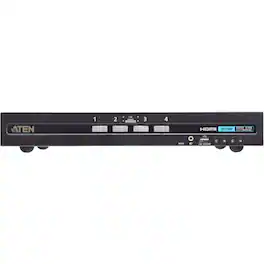 Aten Technology - 4-Port USB HDMI Secure KVM Switch with CAC (PSD PP v4.0 Compliant) - Black