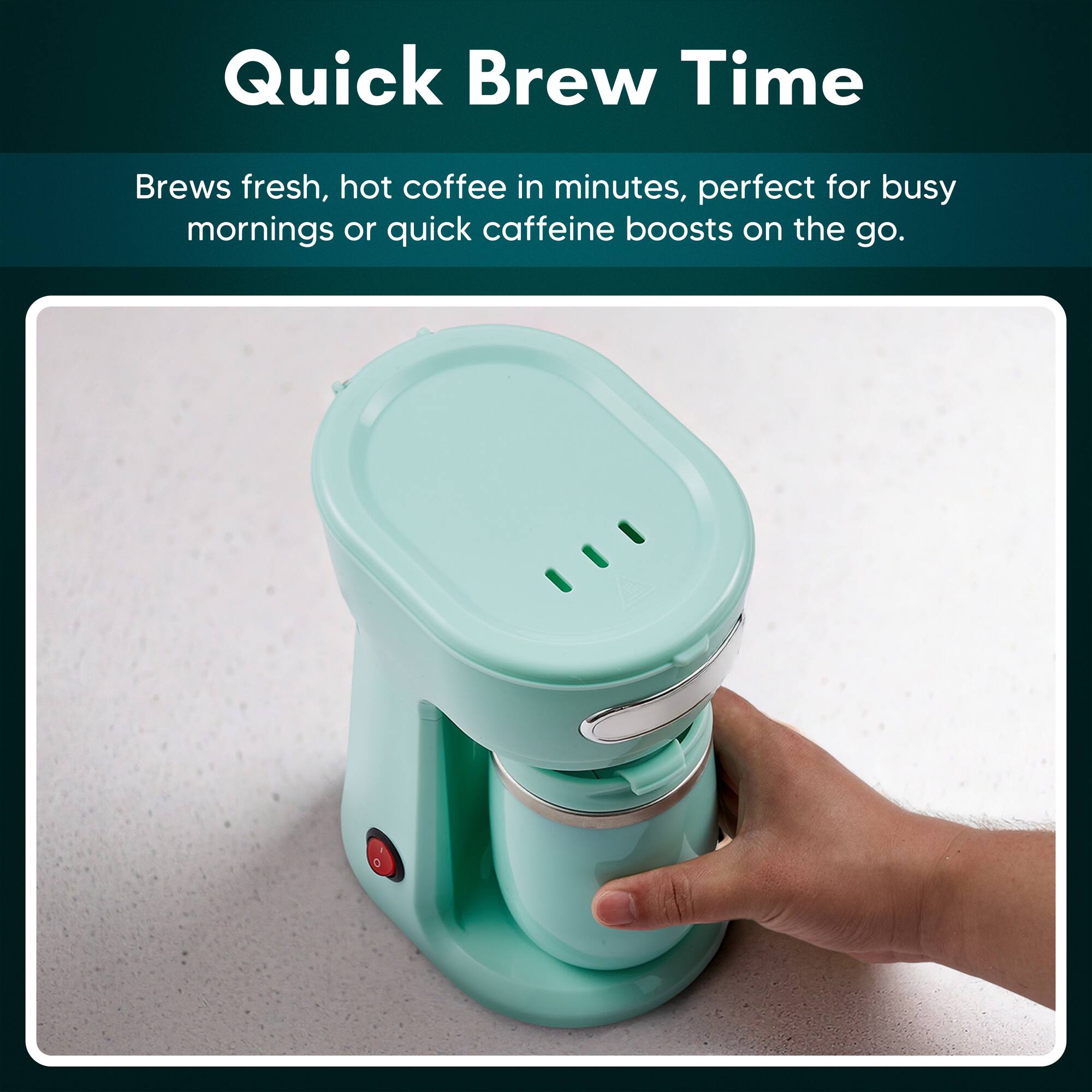 Quick Brew Time

Brews fresh, hot coffee in minutes, perfect for busy mornings or quick caffeine boosts on the go.