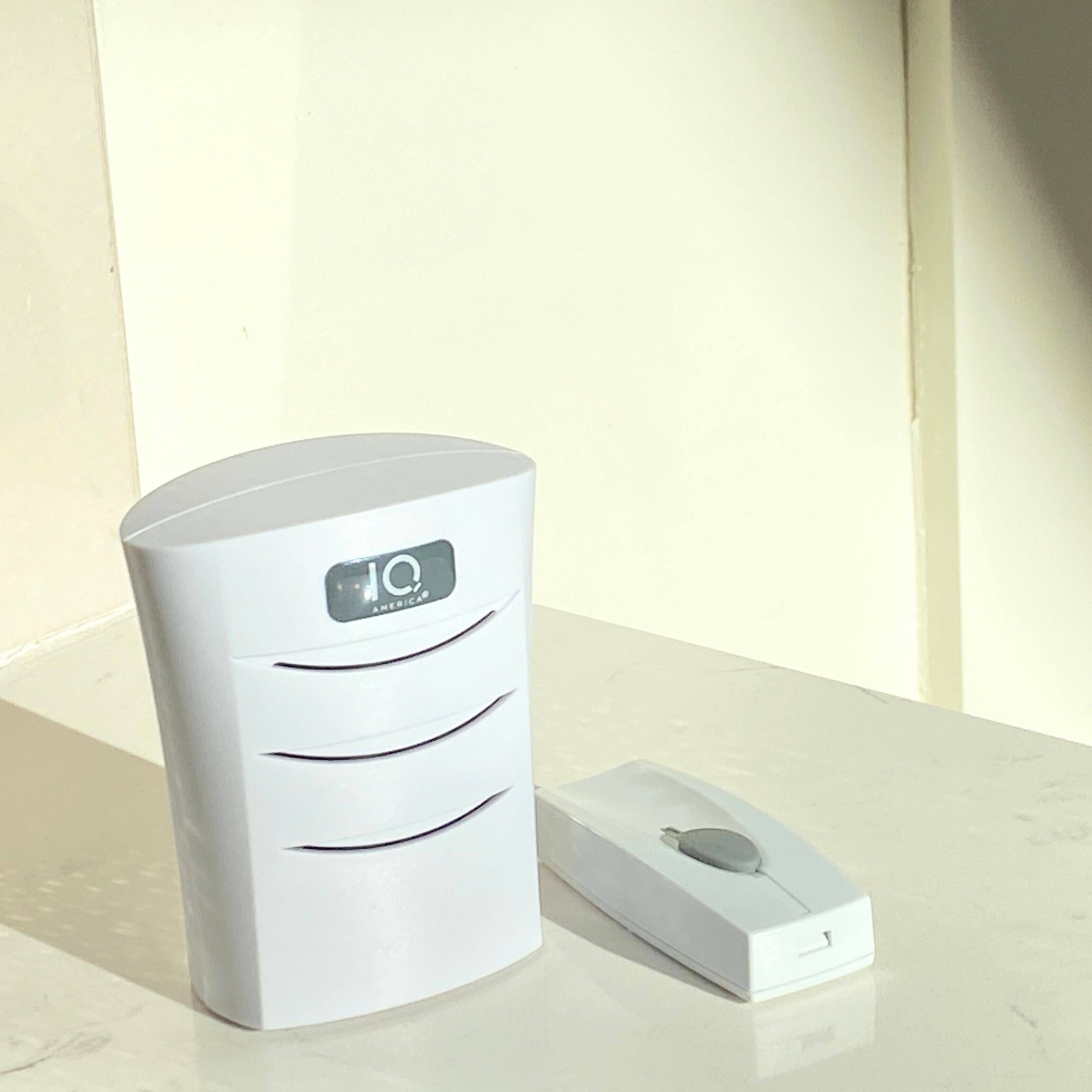 Alt View 2. IQ America - Battery Powered Wireless Portable Door Bell Chime Kit, 4 Chime Tones, 4 Volume Levels, 1 Button - White.