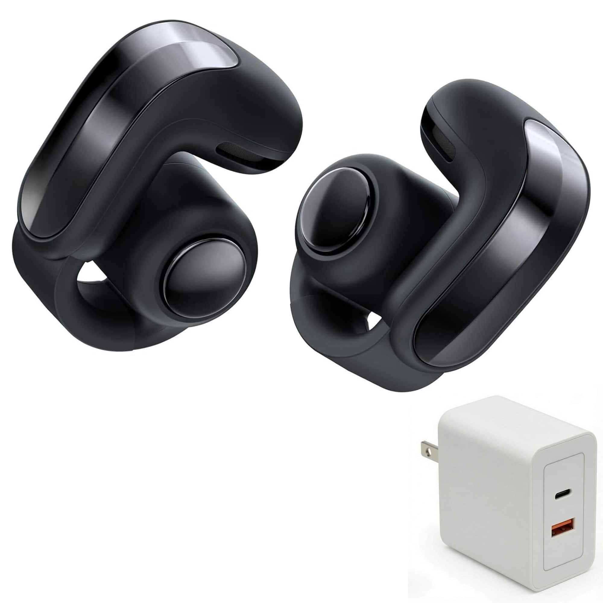 Bundle - Bose - Ultra Open Earbuds (2nd Gen) with Fast Charger - Open-Ear, Clip-On - Black