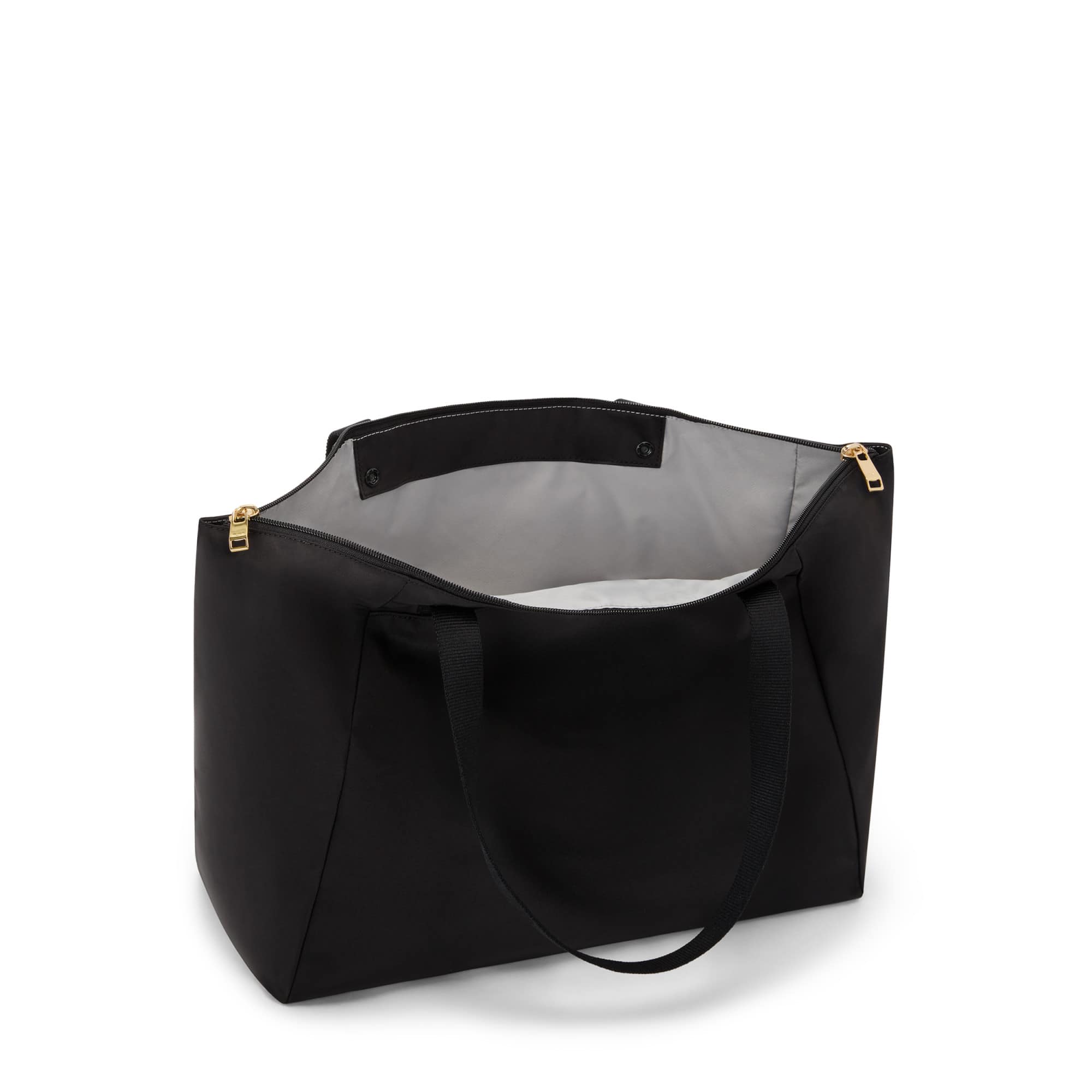 Angle. TUMI - Voyageur Just In Case Medium Tote Bag - Black/Gold.