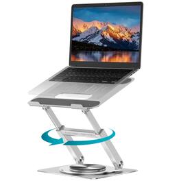 Hanke - Adjustable Laptop Stand For Desk - Height Up To 20 Portable Computer Riser Holder Fits All Macbook Air 10 1 - Rotating Silver 1. Up to 17" Laptop
