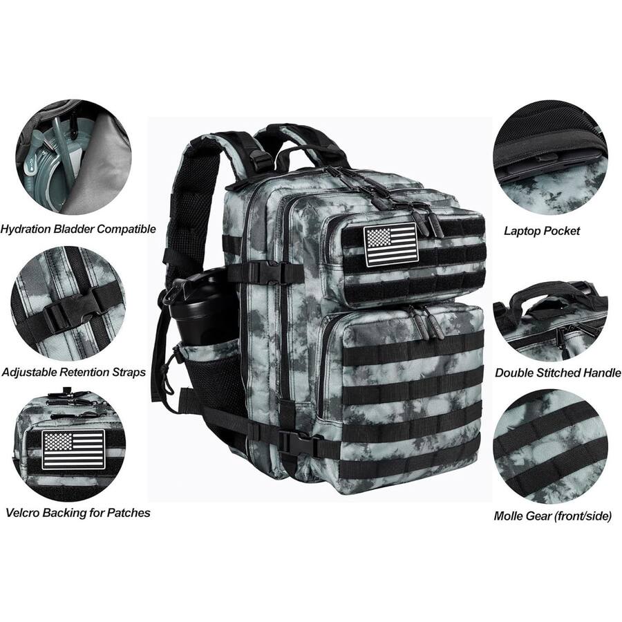 Live At Space Backpack for Men and Women 25L/35L Army Assault Pack Bag ...