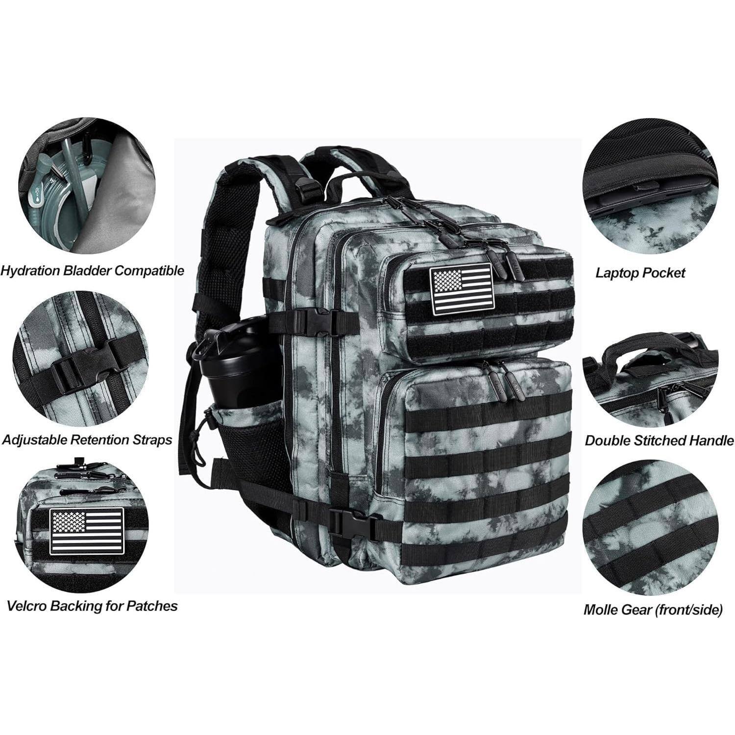 Live At Space Backpack for Men and Women 25L/35L Army Assault Pack Bag ...
