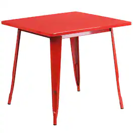 Flash Furniture - Felix Commercial Grade 31.5" Square Metal Indoor-Outdoor Table - Red