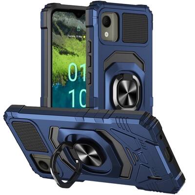 Rome Tech Heavy Duty Armor Case with Kickstand for Nokia C110, Military Grade Protective Cover, Blue Rome Tech Heavy Duty Armor Case with Kickstand for Nokia C110, Military Grade Protective Cover, Blue