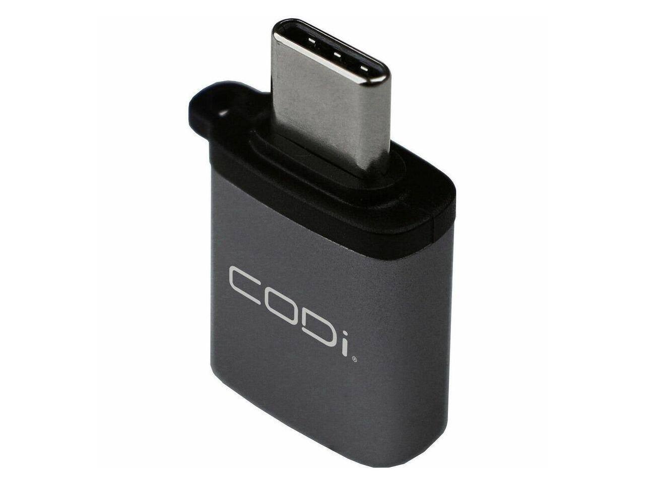 Alt View 3. CODi - CODi USB-C to USB-A Adapter, 10Gbps, Space Gray - Gray Aluminum.