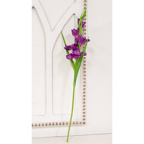 Angle. BreeBe - Purple Gladiolus Stem - 27" - Purple.