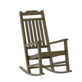 Emma + Oliver - All-Weather Poly Resin Wood Rocking Chair - Patio and Backyard Furniture - Mahogany