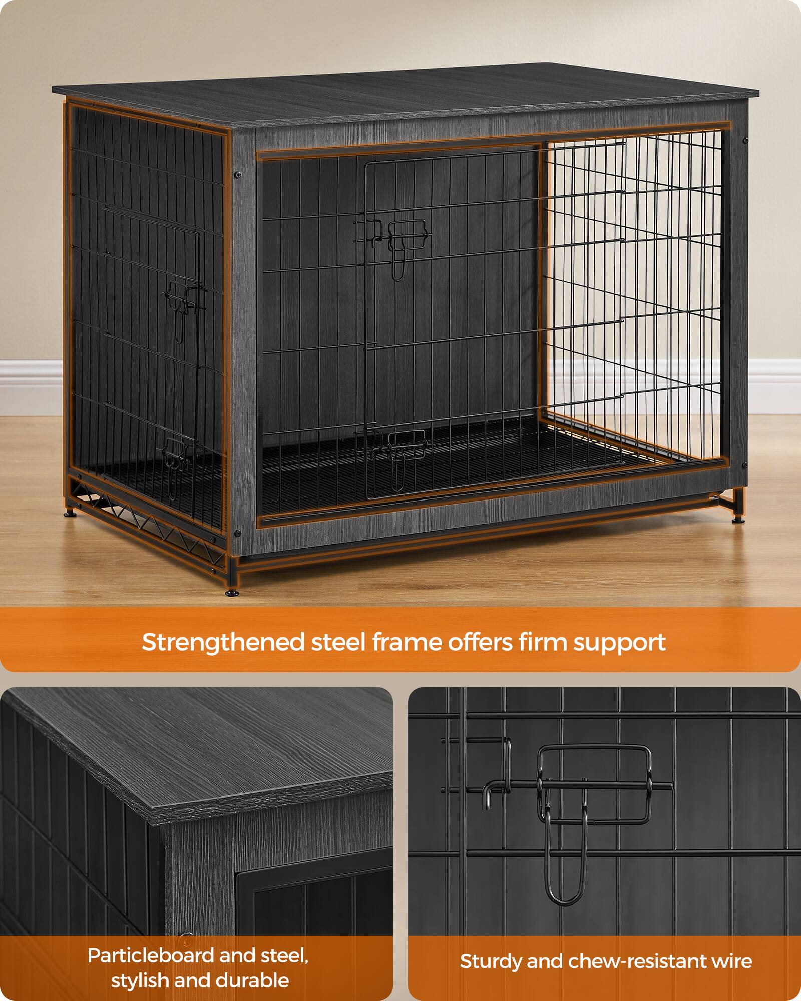 Songmics Home Dog Crate Furniture, 44.1