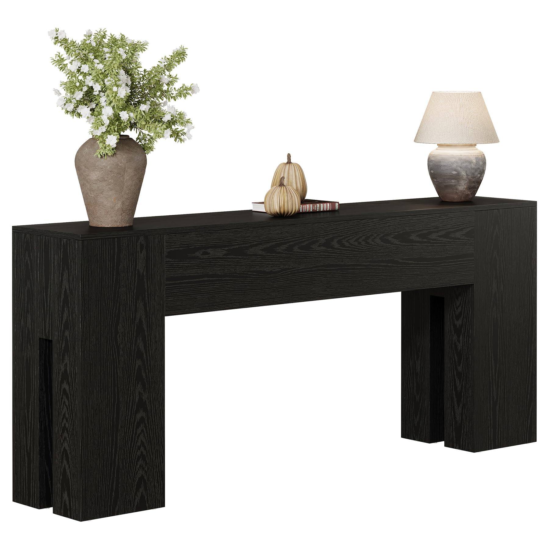 Alt View 5. Tribesigns - 71-Inch Long Console Table for Entryway, Farmhouse Sofa Console - Black.