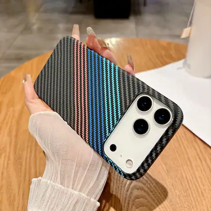 Front. Dteck - Magnetic Case for Apple iPhone 17 Pro Max,Mag Safe Compatible,Ultra-Slim Carbon Fiber Texture Hard Shell Cover - D.