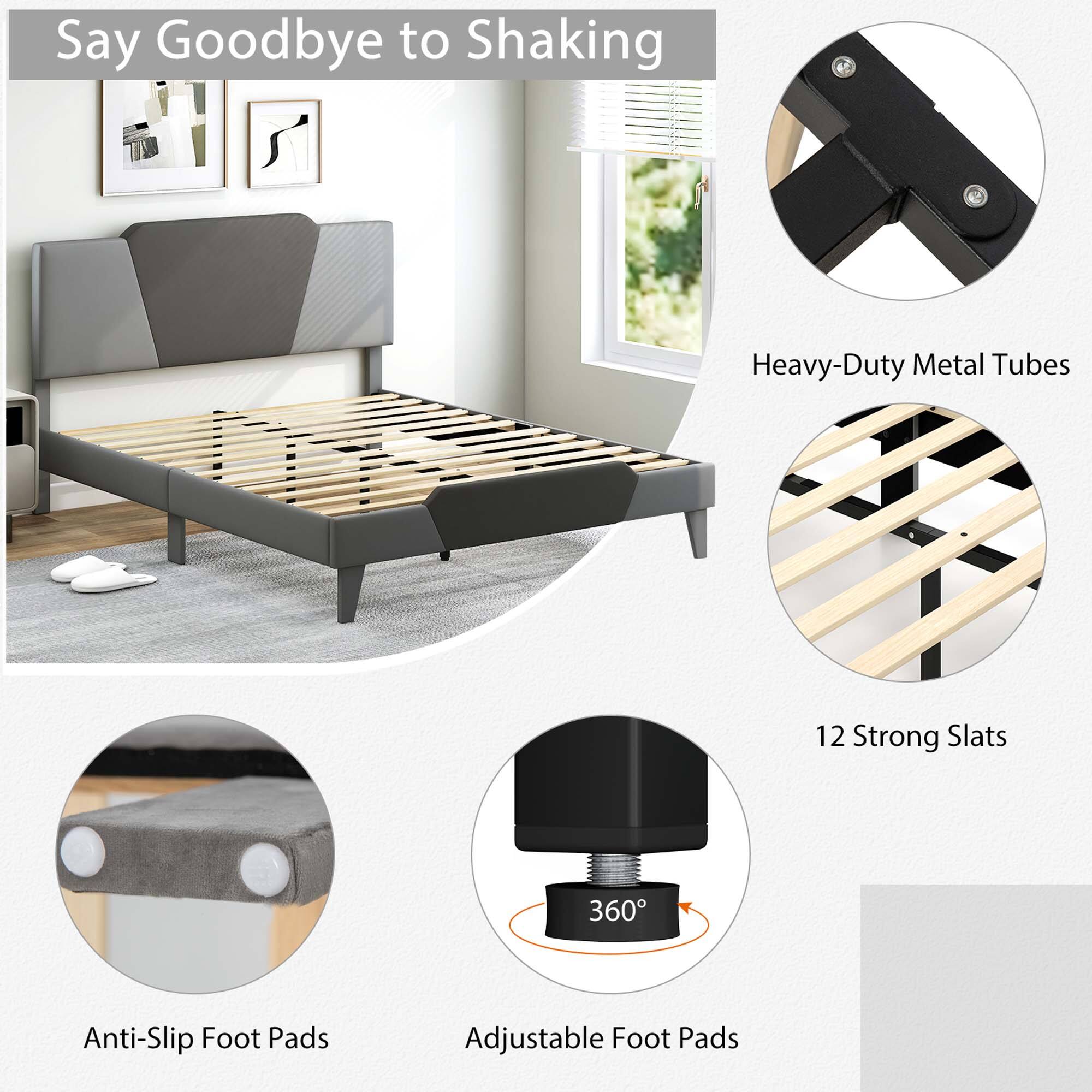 Say Goodbye to Shaking

Heavy-Duty Metal Tubes

12 Strong Slats

Anti-Slip Foot Pads

Adjustable Foot Pads

360°