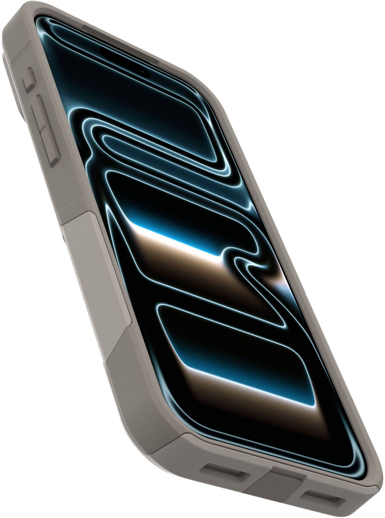 Left. OtterBox - Commuter Series Grip Hard Shell for Apple iPhone 18 Pro Max and Apple iPhone 17 Pro Max - Grey Comfort.