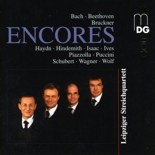 Bach - Beethoven  
Bruckner  
ENCORES  
Haydn - Hindemith - Isaac - Ives  
Piazzolla - Puccini  
Schubert - Wagner - Wolf  

Leipziger Streichquartett
