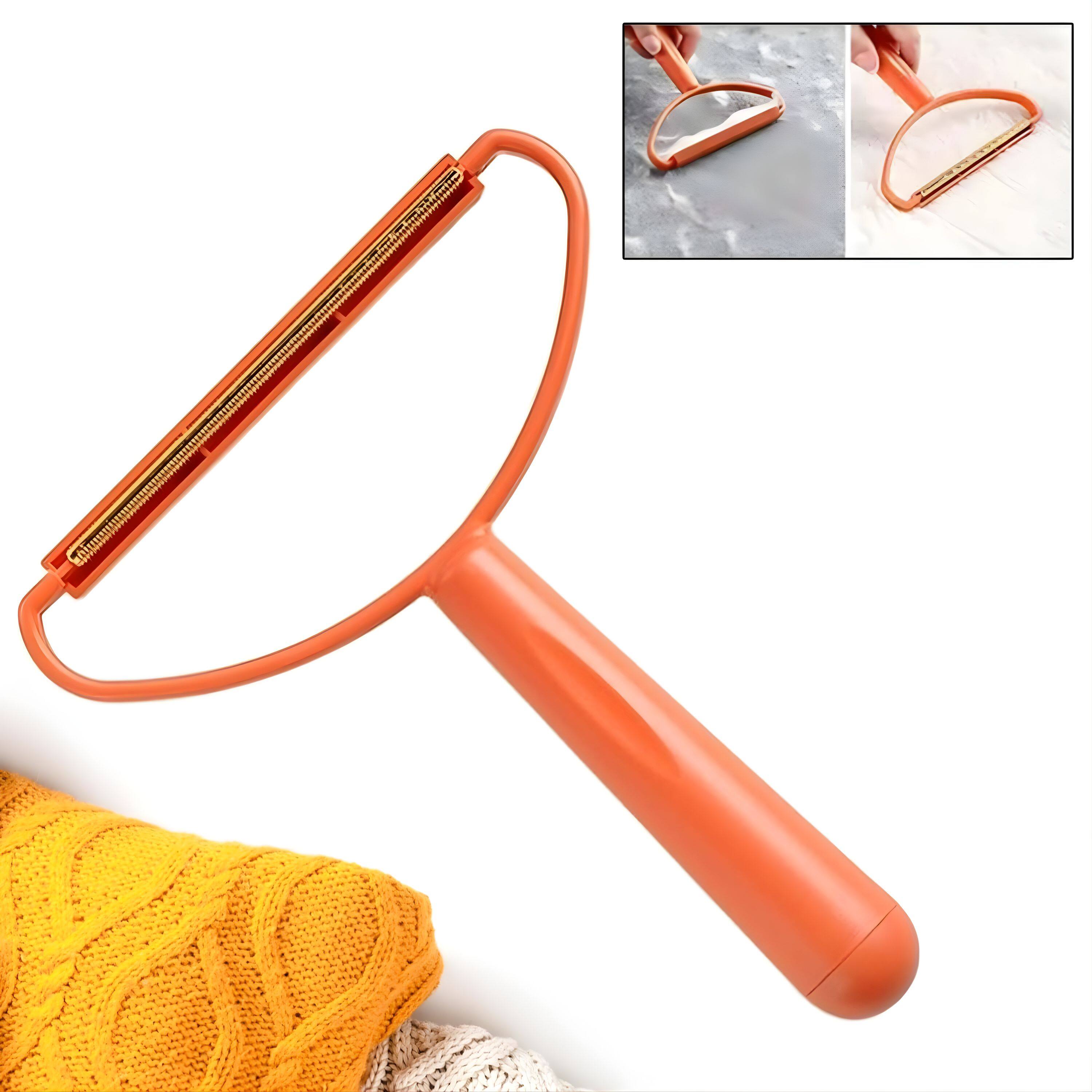 Angle. Kitcheniva - Plastic Manual Fabric Shaver Lint Remover, Orange - Removes Dust, Pet Hair & Lint.