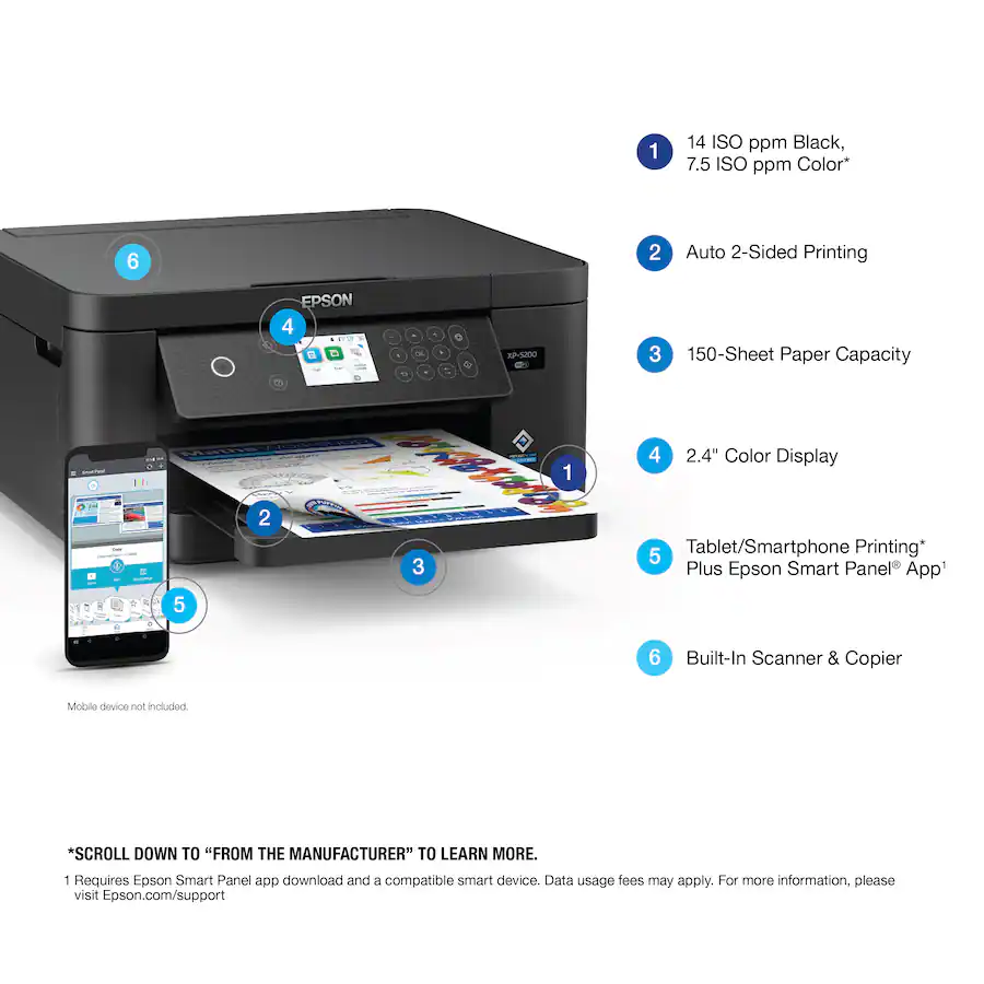 Xp 5200 Printer Epson Expression Home XP 5200 All in One Inkjet Printer Black ...