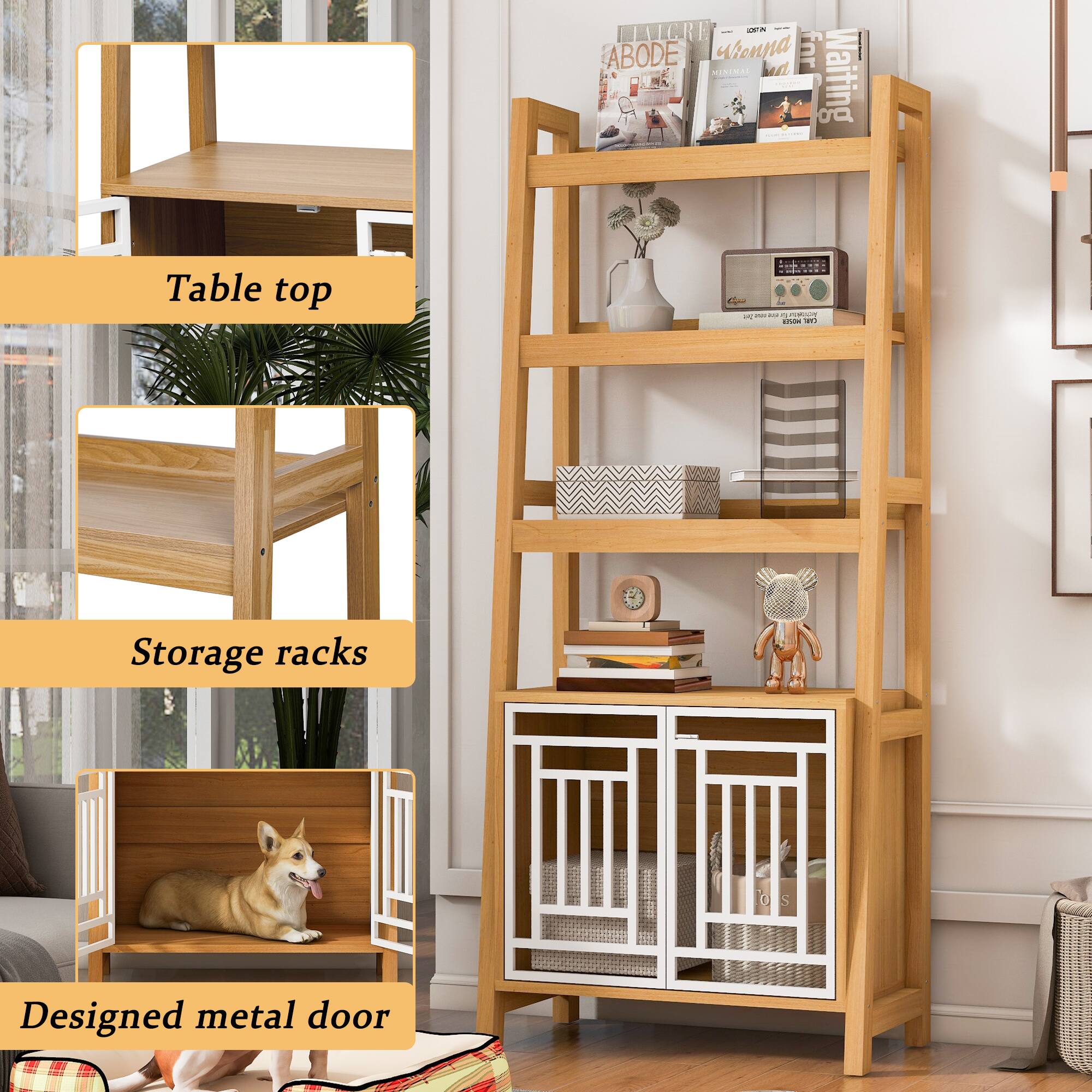 - Table top
- Storage racks
- Designed metal door